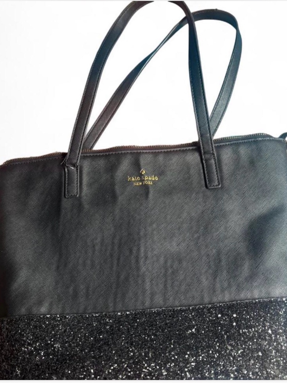 kate spade Black Tote with Glitter Panel